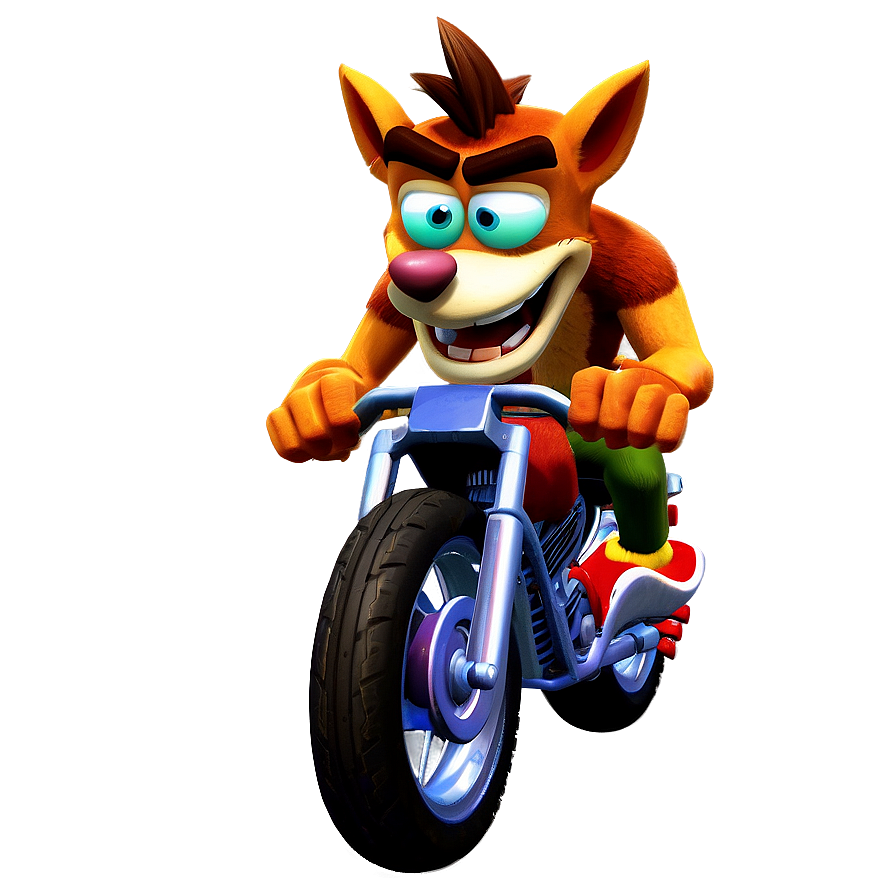 Crash Bandicoot On Motorcycle Png 05212024