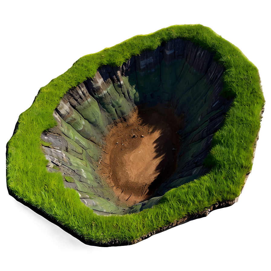 Crater Valley Green Landscape Png Oqo89