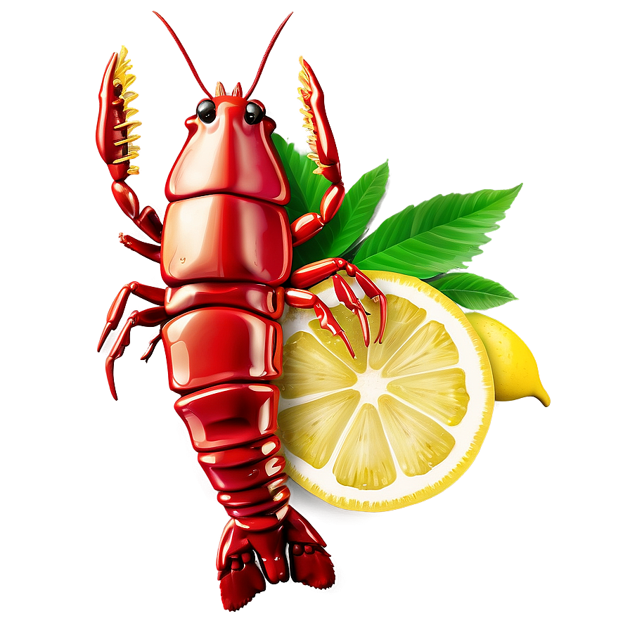 Crawfish With Lemon Slices Png Pwl52