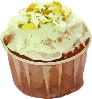 Creamy Topped Chocolate Cupcake Illustration