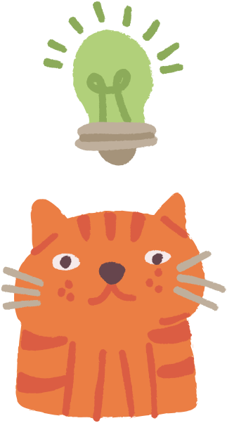 Creative Cat Idea Illustration