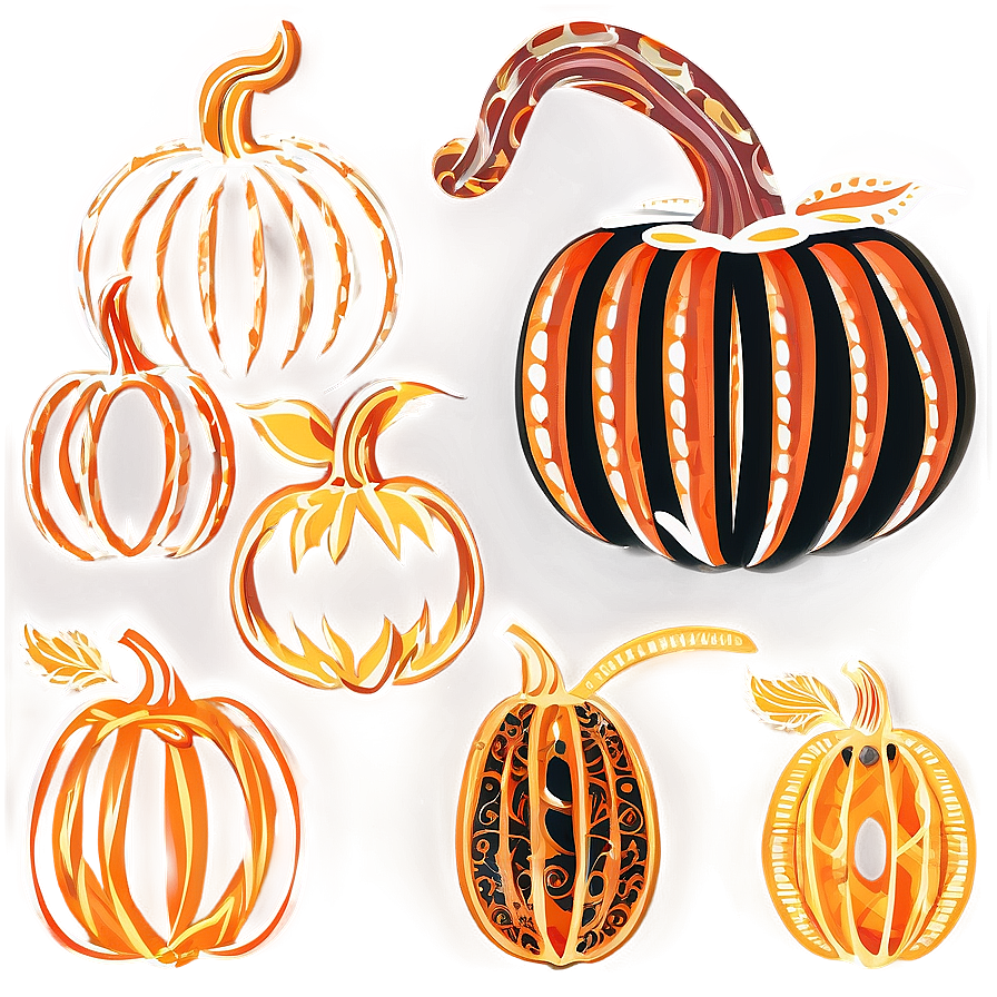 Creative Pumpkin Outline Craft Png 06202024