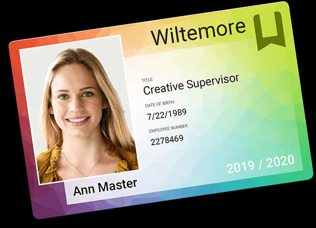 Creative Supervisor I D Card Design