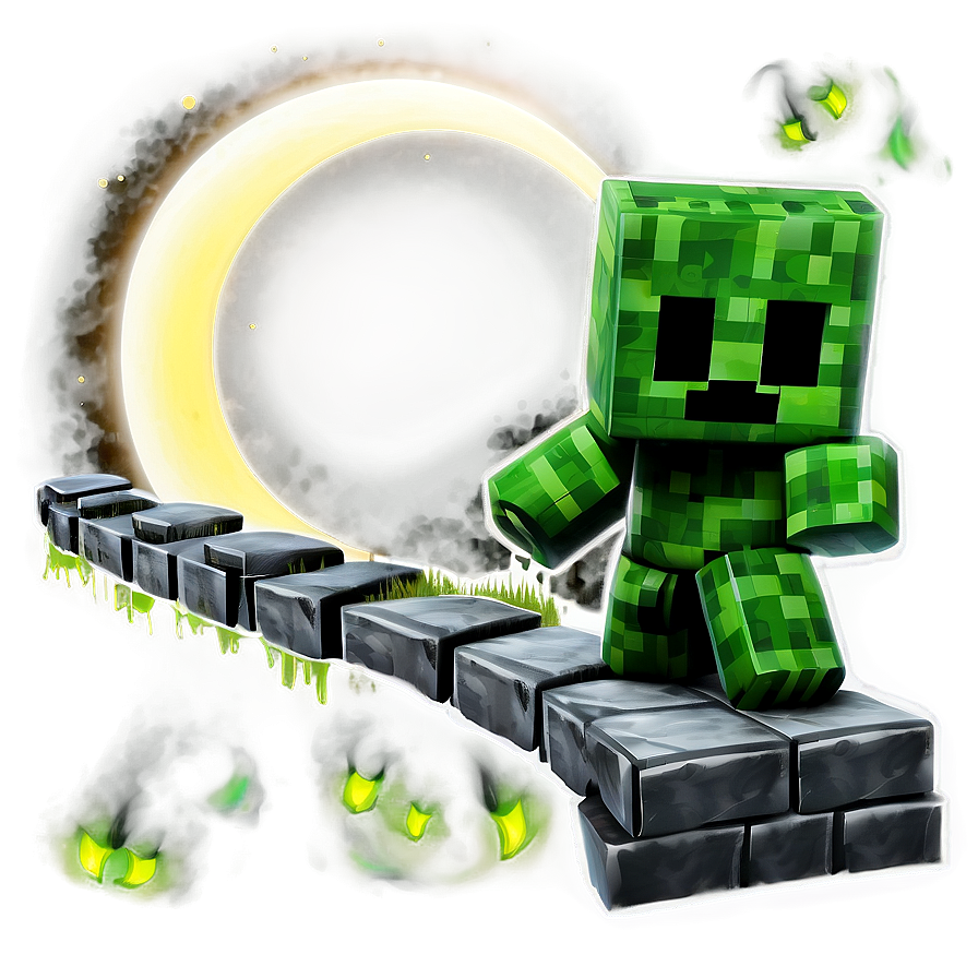 Creeper Under Moon Png Omj