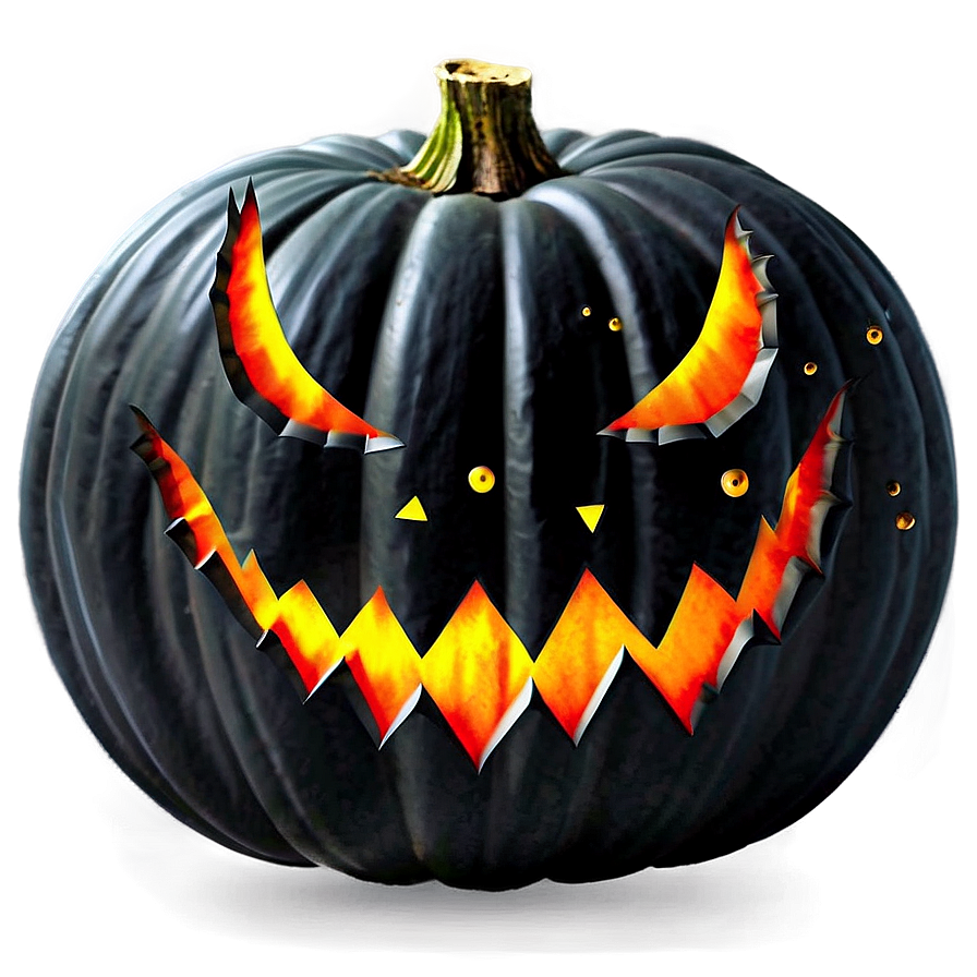 Creepy Black Pumpkin Design Png Ckw