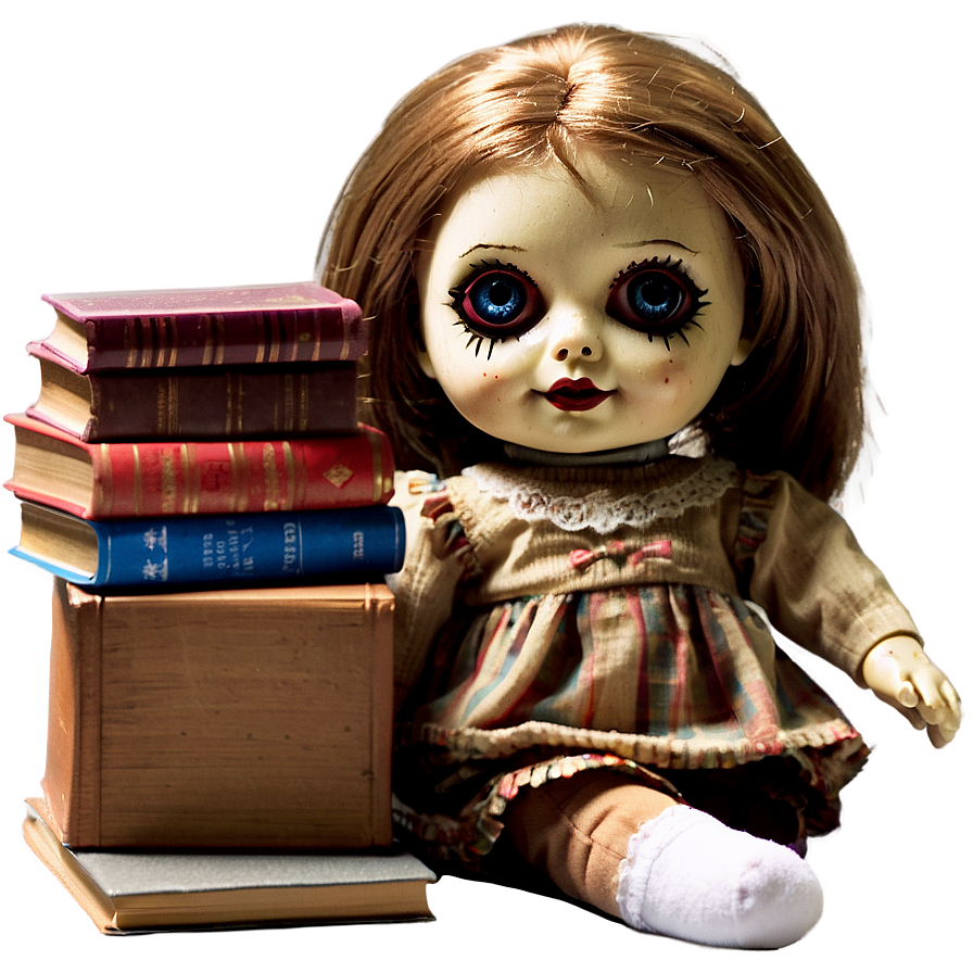 Creepy Doll With Book Png 06252024