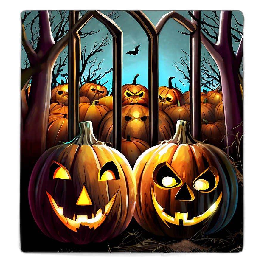 Creepy Pumpkin Patch Png Brg99