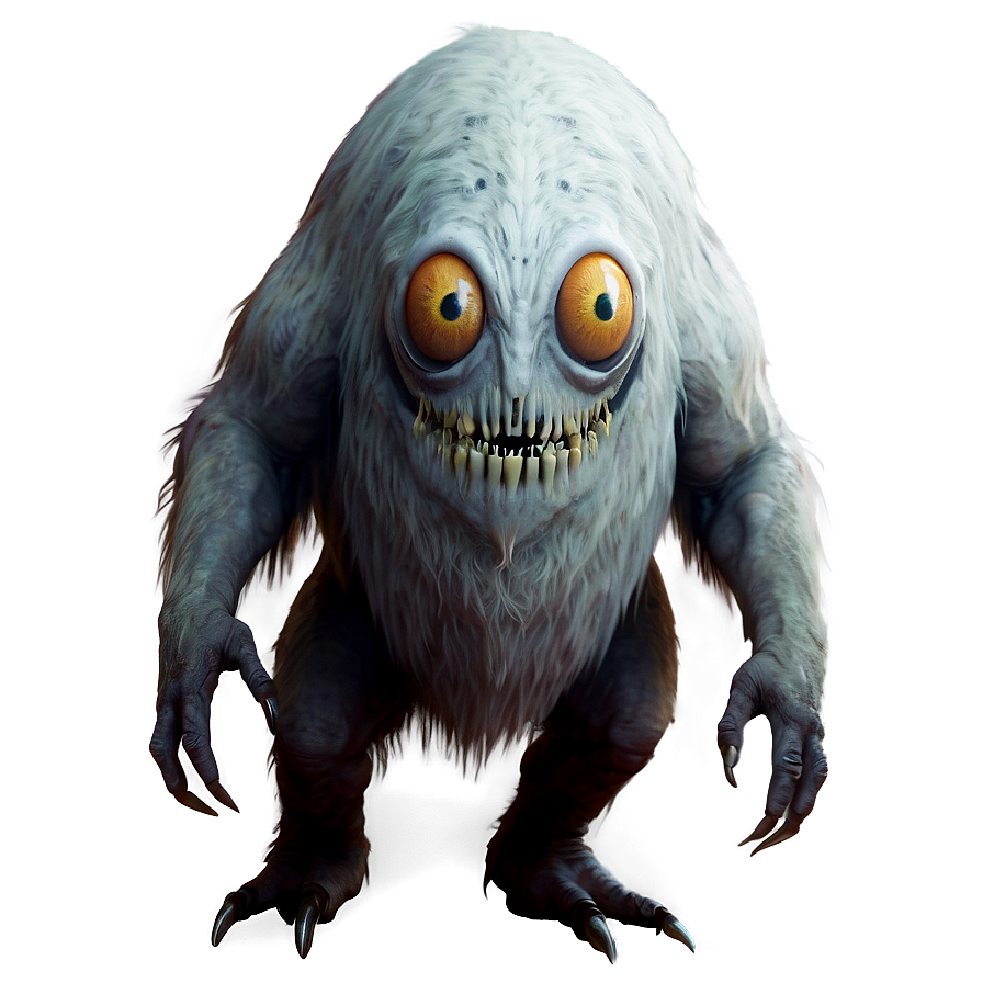 Creepy White Monster Art Png 79