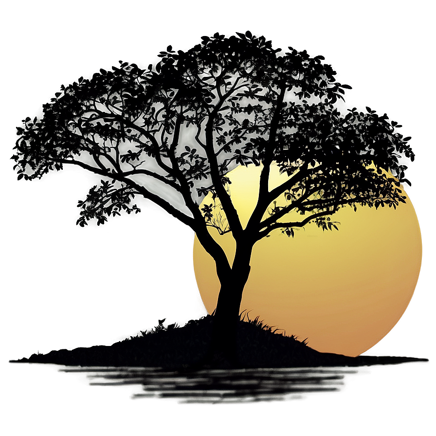 Crepe Myrtle Sunset Silhouette Png 06282024