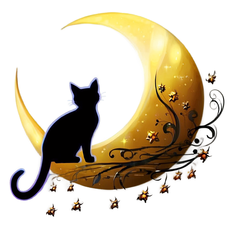 Crescent Moon And Cat Png 72