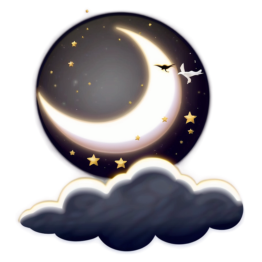 Crescent Moon And Clouds Png 48