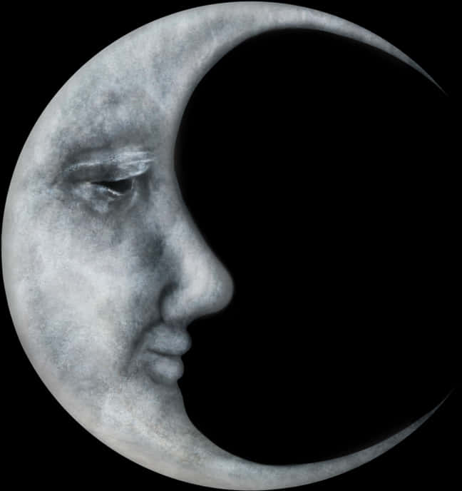 Crescent Moon Face Art