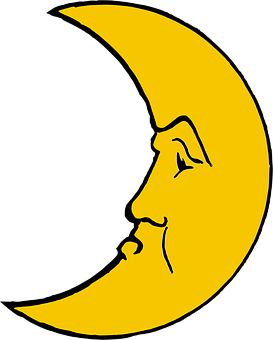 Crescent Moon Face Graphic