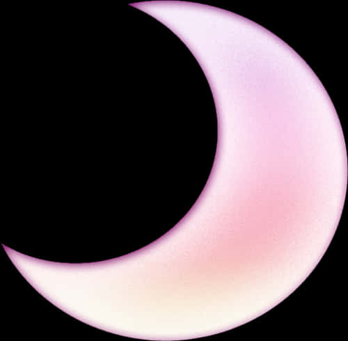 Crescent Moon Illustration Pink Hues