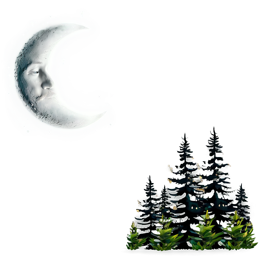 Crescent Moon In Forest Png 61