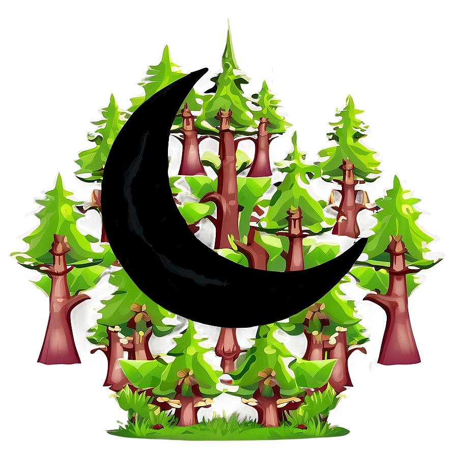 Crescent Moon In Forest Png Qbd