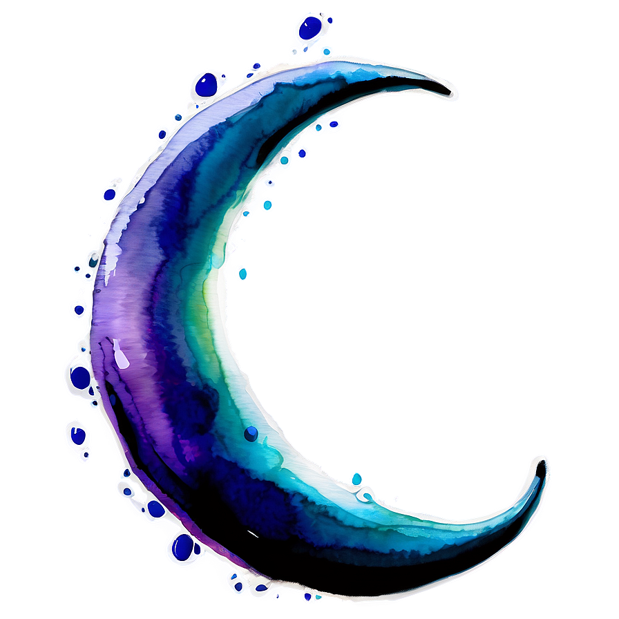 Crescent Moon In Watercolor Png 05212024