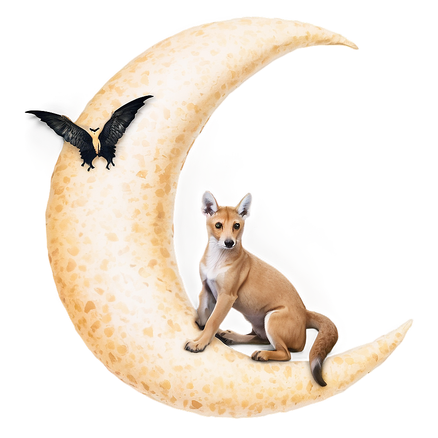 Crescent Moon With Animal Png 64