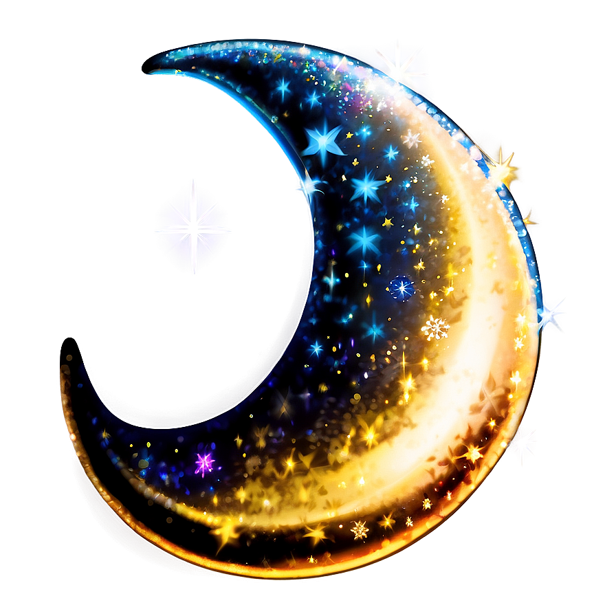 Crescent Moon With Sparkles Png 05212024