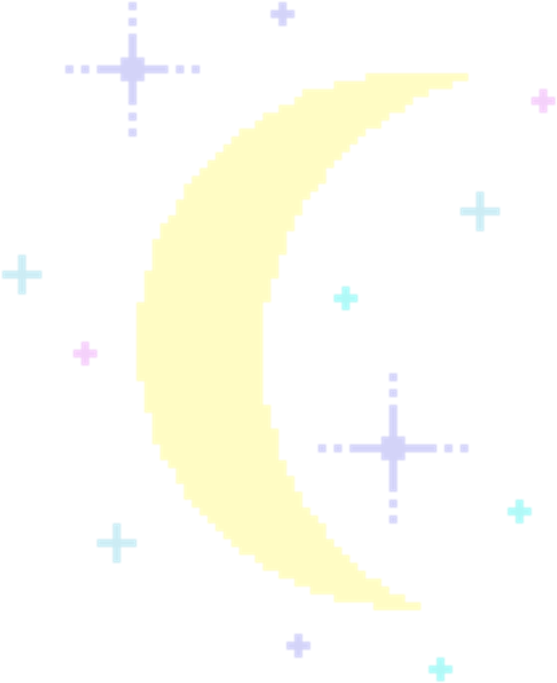 Crescent Moonand Stars Pixel Art