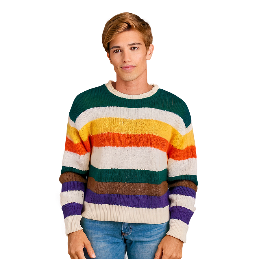 Crewneck Sweater With Stripes Png 78