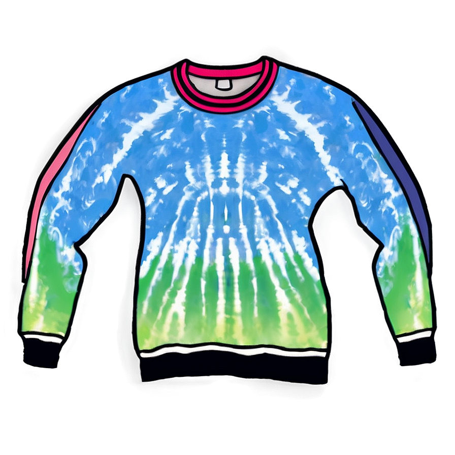 Crewneck Top With Tie Dye Png 37