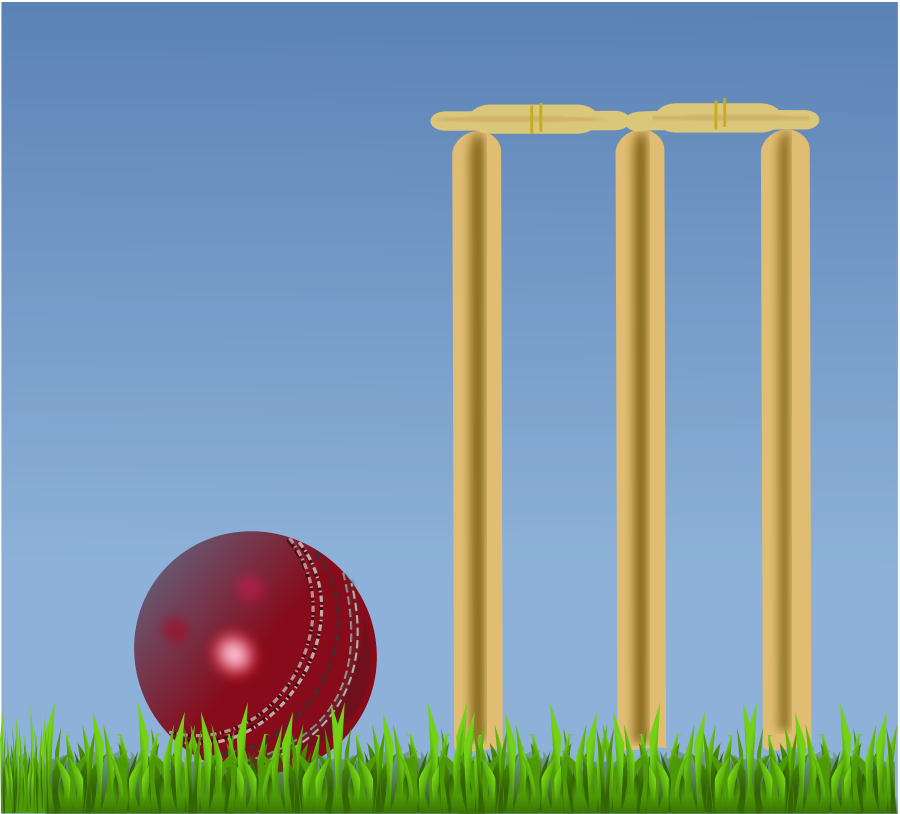 Cricket Balland Stumps Illustration