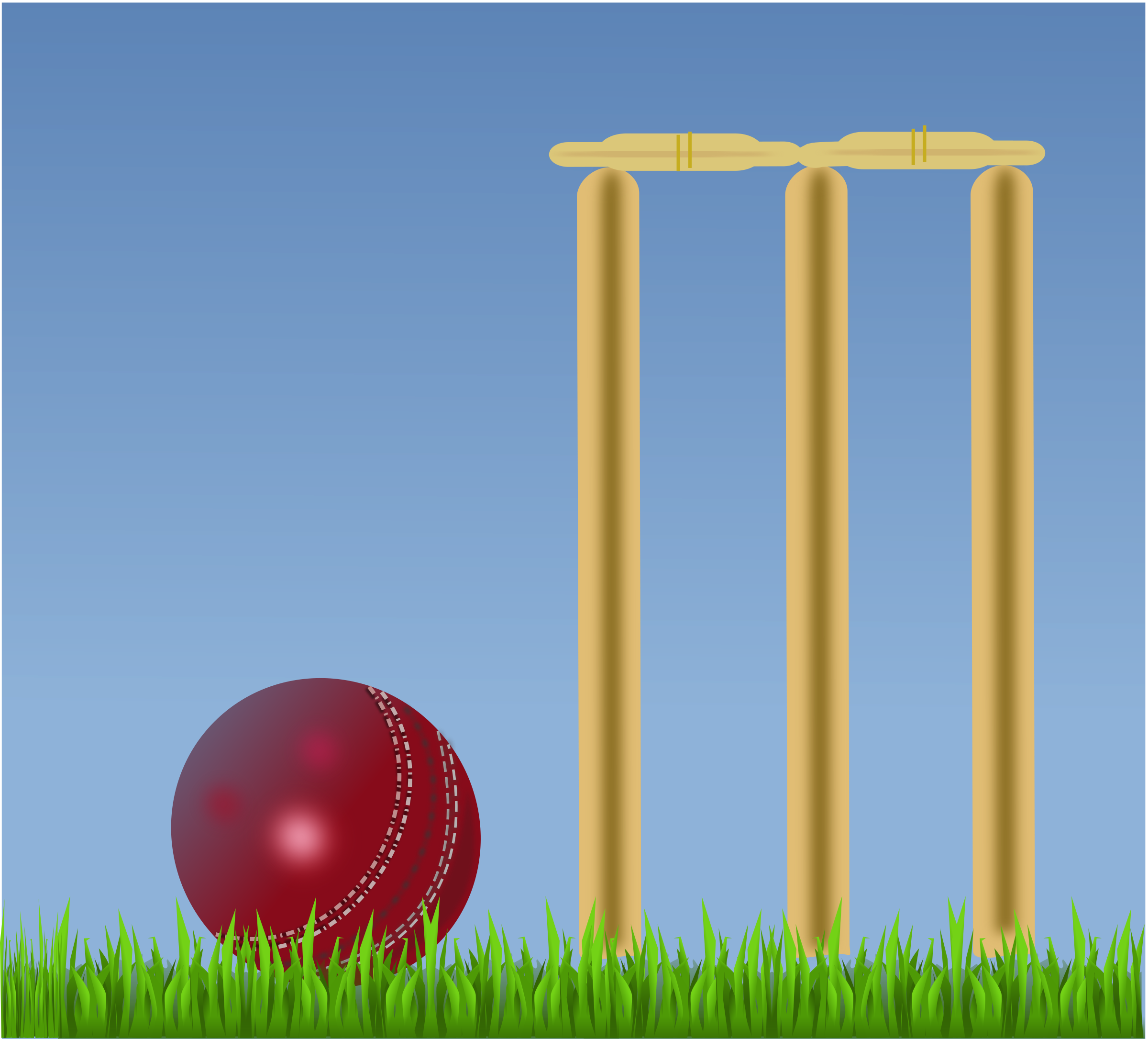 Cricket Balland Stumps Illustration