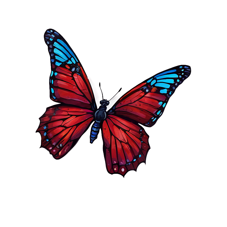 Crimson Butterfly Artwork Png 06122024