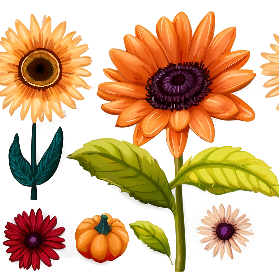 Crisp Fall Flowers Png Xfj