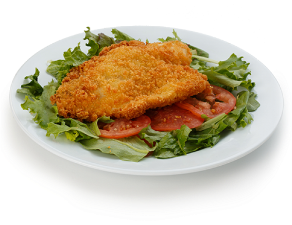 Crispy Breaded Fried Fishon Salad