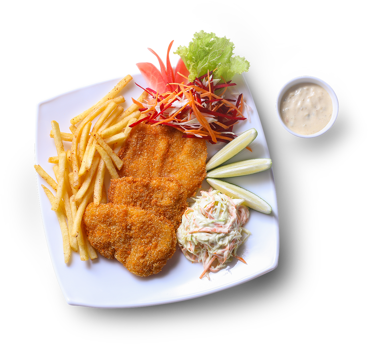 Crispy Fried Fish Platewith Sides