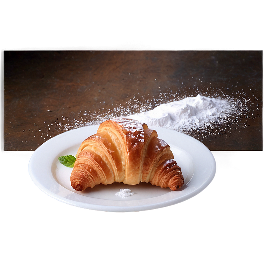 Croissant With Powdered Sugar Png 87