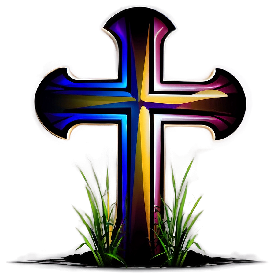 Cross Outline With Rays Png Thc