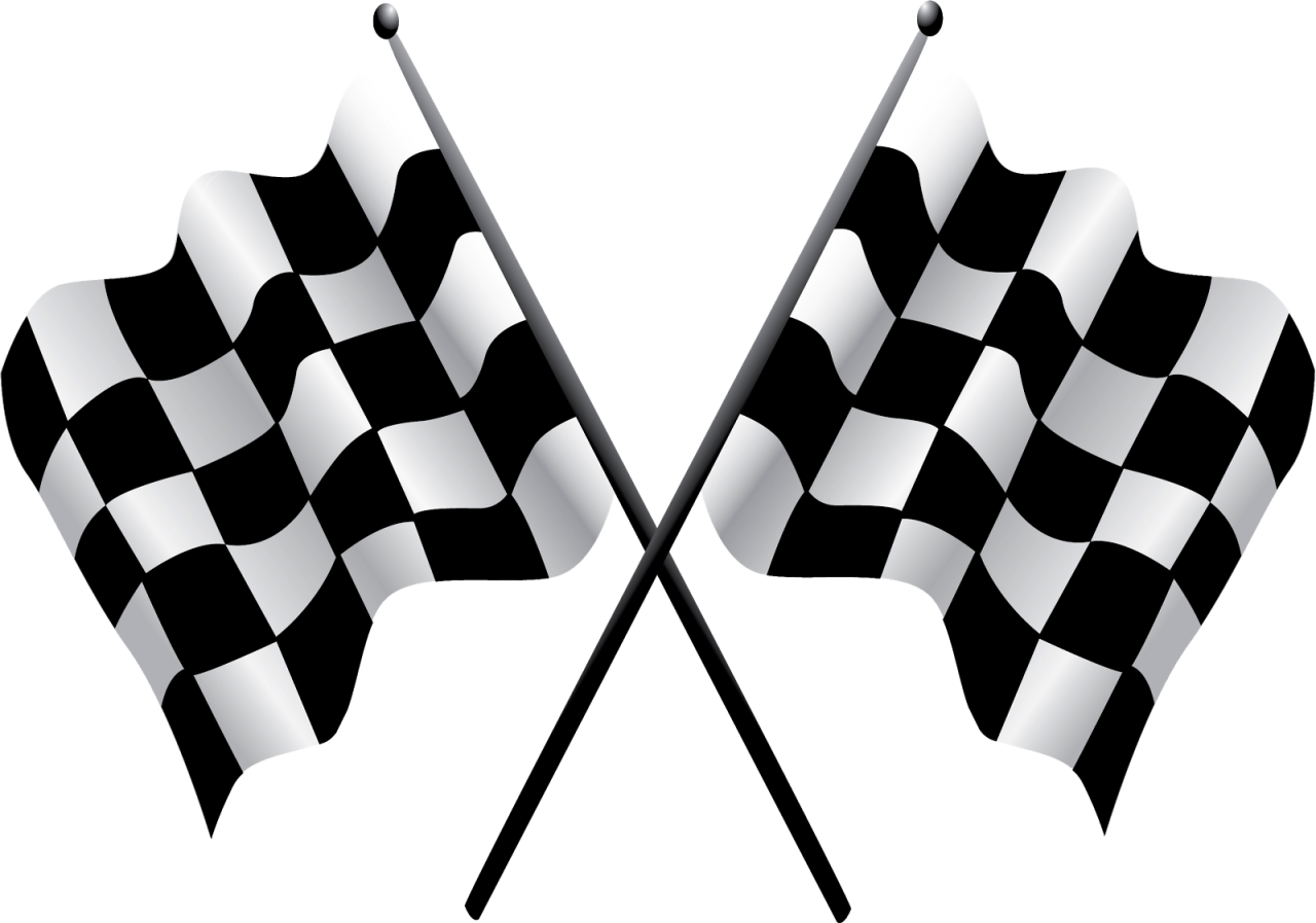 Crossed Checkered Flags Racing Finish Line.png