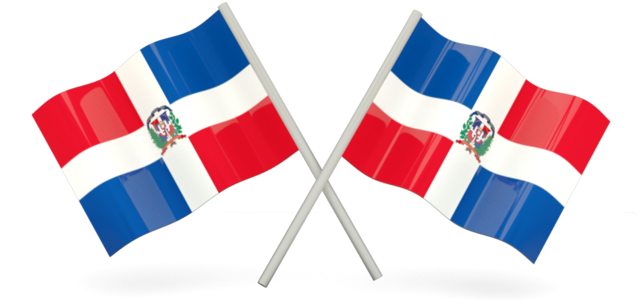 Crossed Dominican Republic Flags