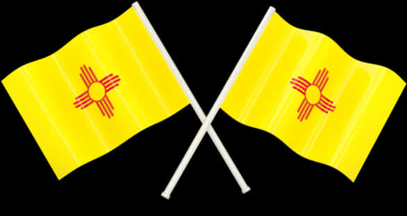 Crossed New Mexico State Flags