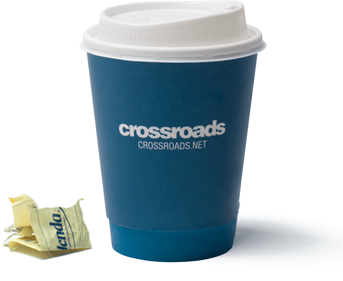 Crossroads Coffee Cupand Splenda Packet