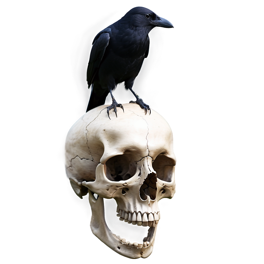 Crow On Skull Png Tun