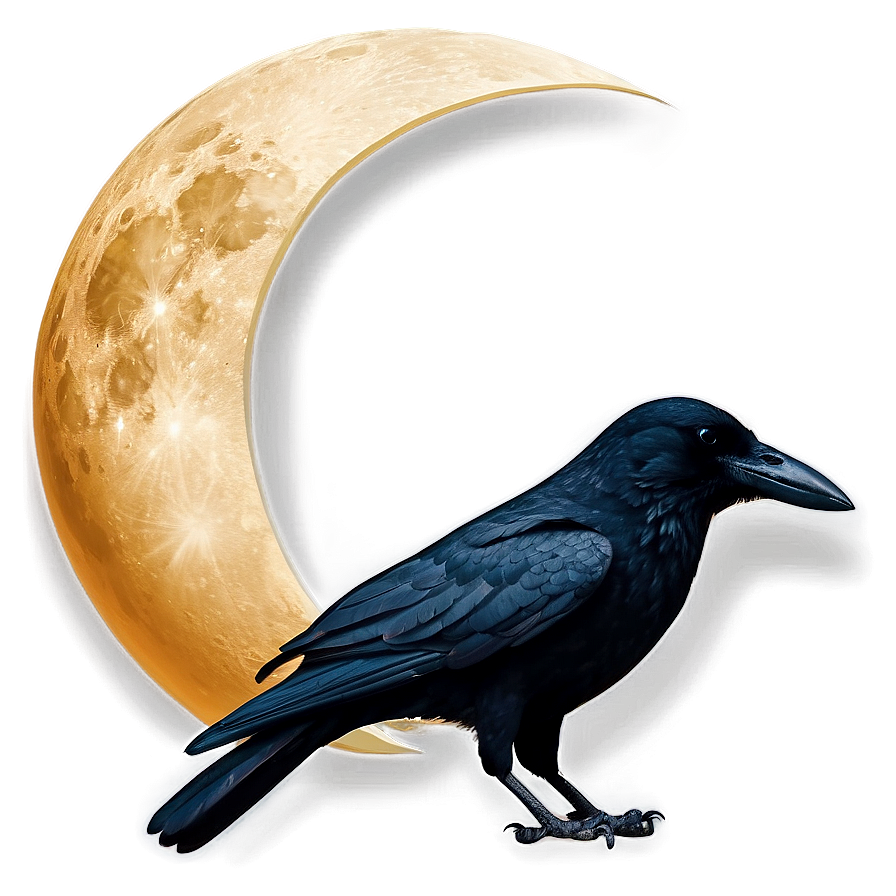 Crow With Moon Png Tdt25