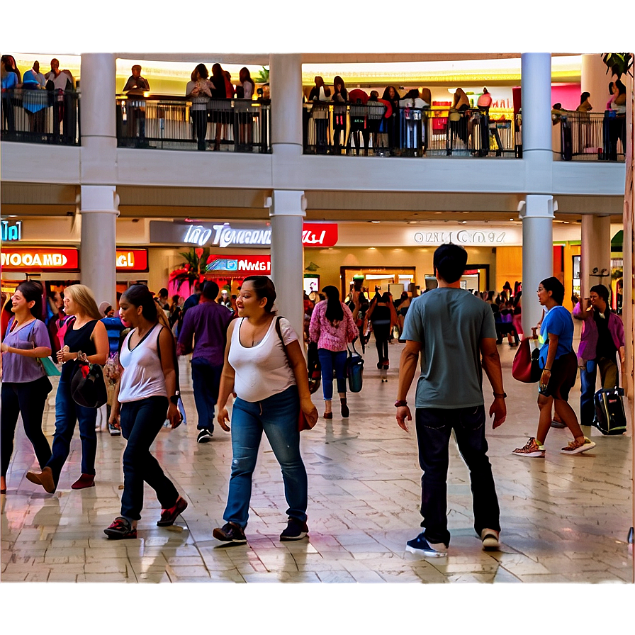 Crowded Mall Scene Png Kxp