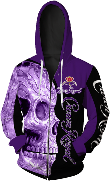 Crown Royal Themed Skull Hoodie