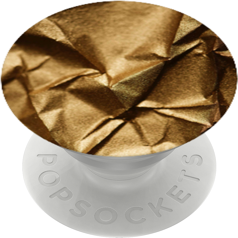 Crumpled Golden Paper Pop Socket