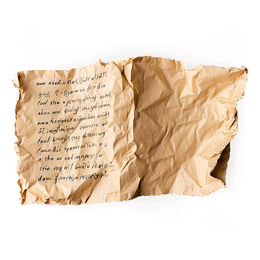 Crumpled Paper With Writing Png 32