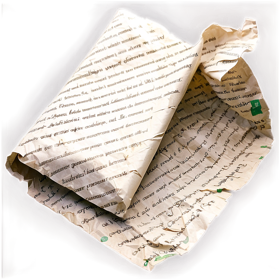 Crumpled Paper With Writing Png Vrc66