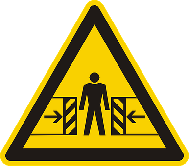 Crushing Hazard Warning Sign