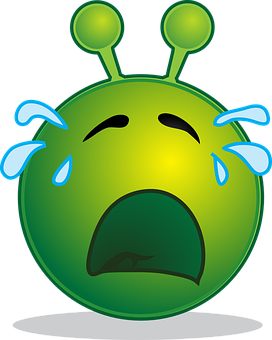 Crying Alien Emoji Illustration