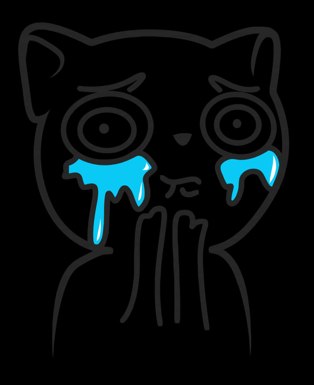 Crying Cat Meme Face Vector