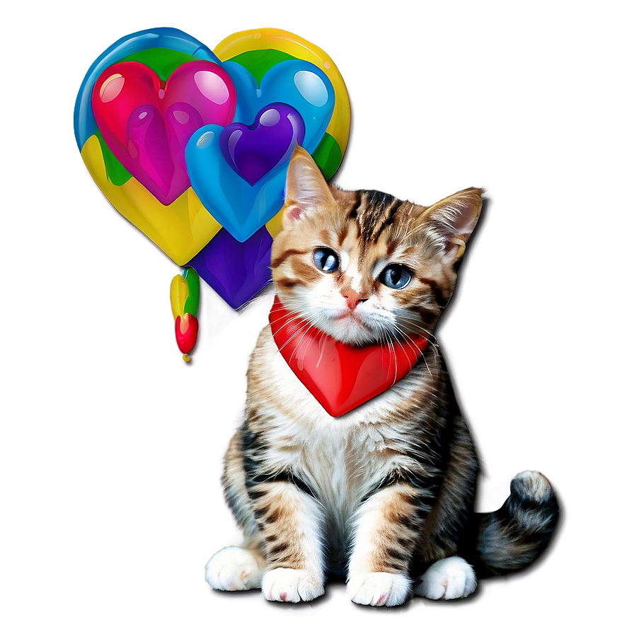 Crying Cat With Heart Eyes Png 06132024