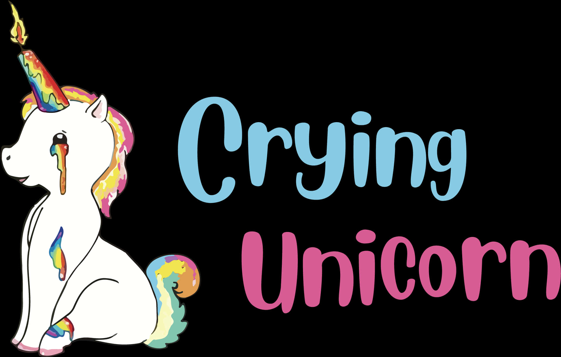 Crying Unicorn Illustration